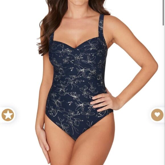 Niptuck Swim Garden Line Foil Joanne Tummy Control One Piece Swimsuit Women’s 4 - Picture 1 of 8